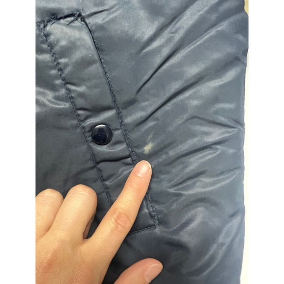 Vintage Sears Work Leisure Men's Navy Bomber Jacket Faux Fur Collar Aviator - Picture 6 of 16